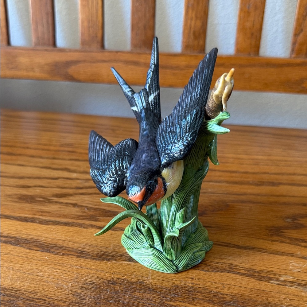 Lenox Ceramic Bird Figurine - Black, Green, Orange